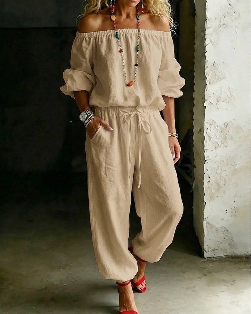 Tracy – Off-Shoulder Relaxed Jumpsuit