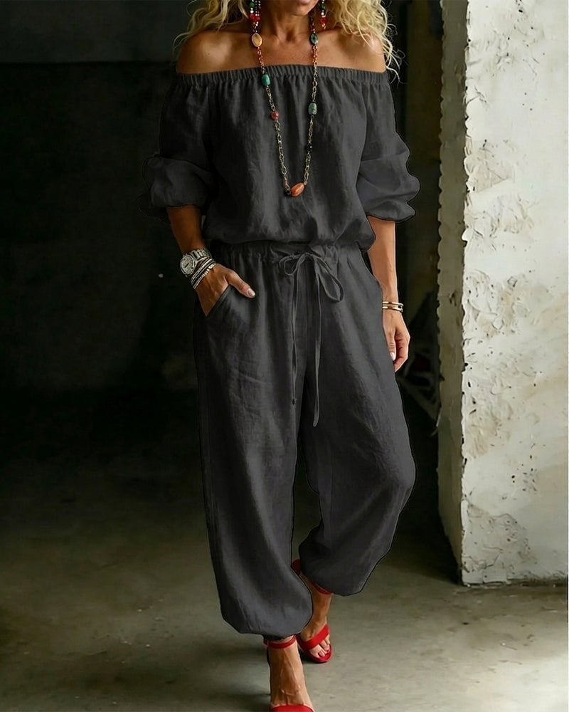 Tracy – Off-Shoulder Relaxed Jumpsuit