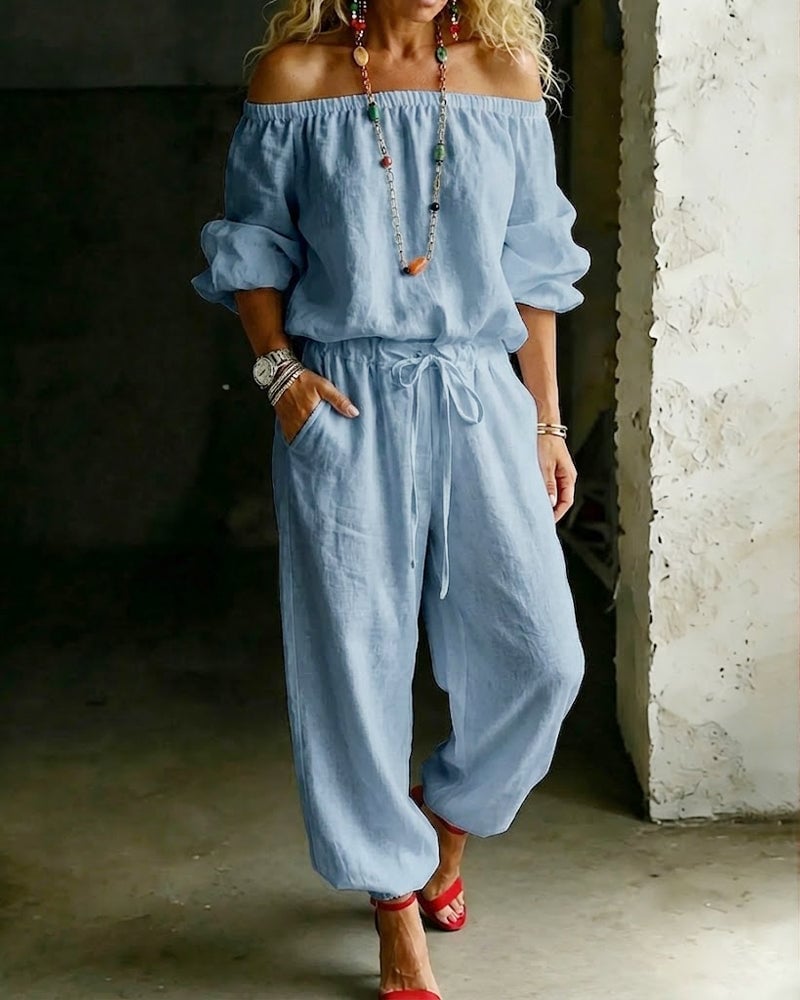 Tracy – Off-Shoulder Relaxed Jumpsuit