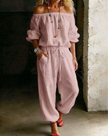 Tracy – Off-Shoulder Relaxed Jumpsuit
