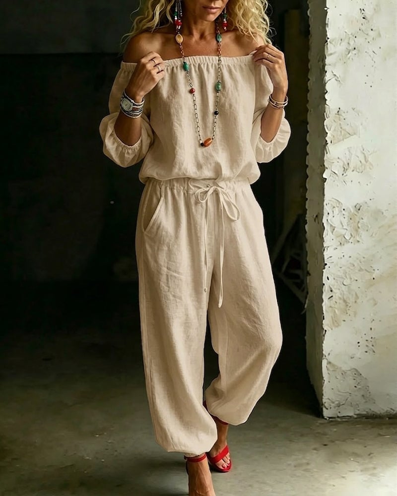 Tracy – Off-Shoulder Relaxed Jumpsuit