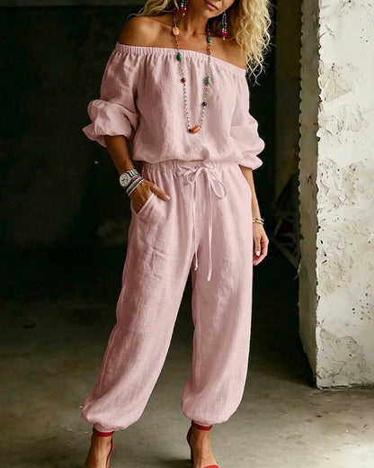 Tracy – Off-Shoulder Relaxed Jumpsuit
