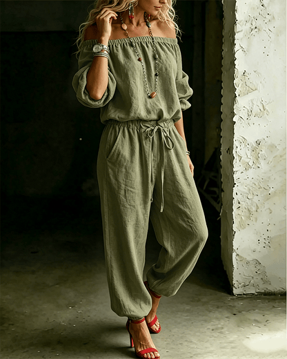 Tracy – Off-Shoulder Relaxed Jumpsuit