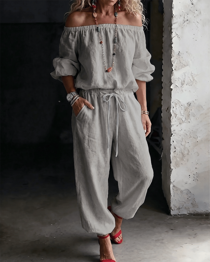 Tracy – Off-Shoulder Relaxed Jumpsuit