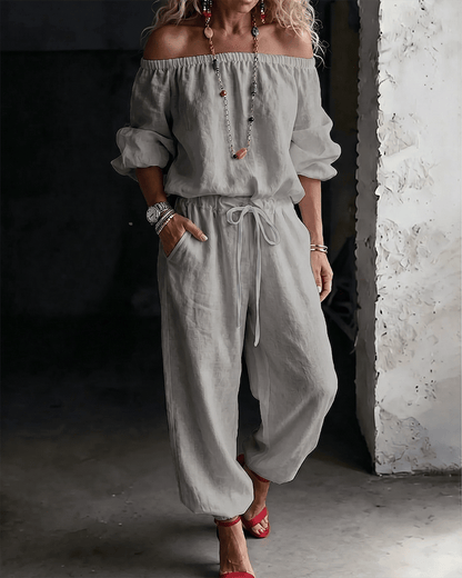 Tracy – Off-Shoulder Relaxed Jumpsuit