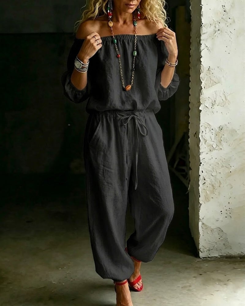 Tracy – Off-Shoulder Relaxed Jumpsuit