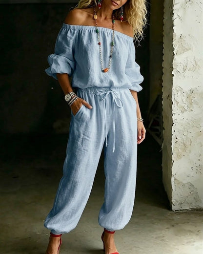 Tracy – Off-Shoulder Relaxed Jumpsuit