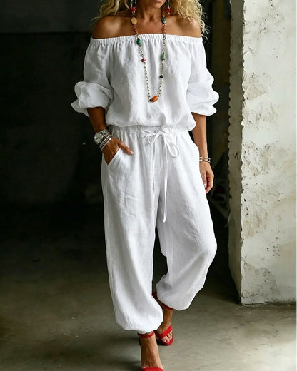Tracy – Off-Shoulder Relaxed Jumpsuit