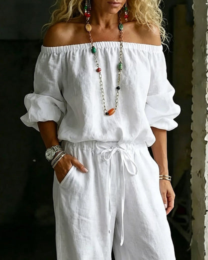 Tracy – Off-Shoulder Relaxed Jumpsuit
