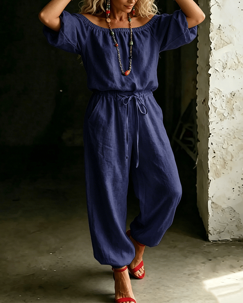 Tracy – Off-Shoulder Relaxed Jumpsuit