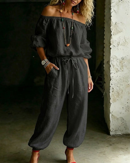 Tracy – Off-Shoulder Relaxed Jumpsuit