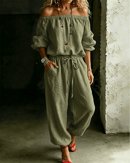 Tracy – Off-Shoulder Relaxed Jumpsuit