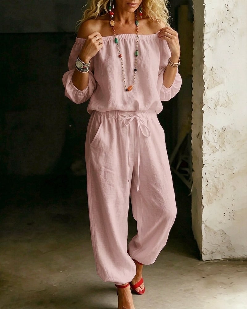 Tracy – Off-Shoulder Relaxed Jumpsuit