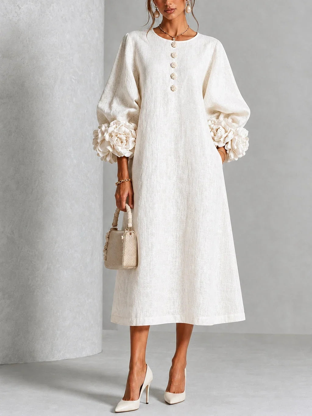 Leonie – Sculptural Cuff Midi Dress
