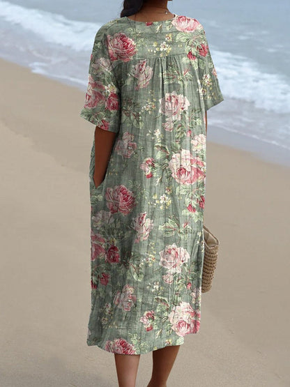 Sage | Vintage Floral Dress