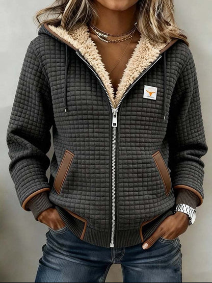 Leanne – Sherpa-Lined Quilted Zip-Up Hoodie