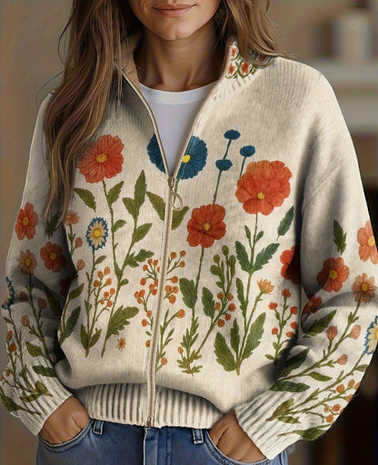 Odessa – Wildflower Zip Cardigan