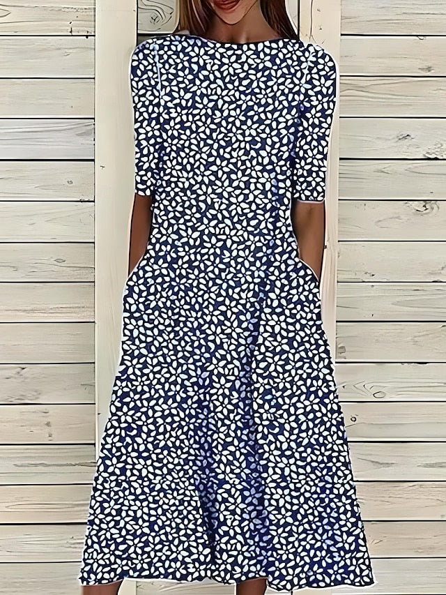 Patricia – Botanical Print Midi Dress